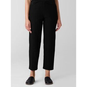 Eileen Fisher Black Washable Stretch Crepe Straight Leg Pants Women’s Petite S